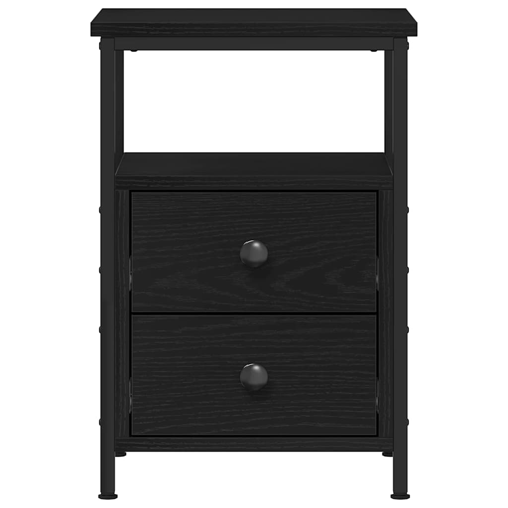 Bedside Cabinets 2 pcs Black Oak 34x35.5x50 cm Engineered Wood